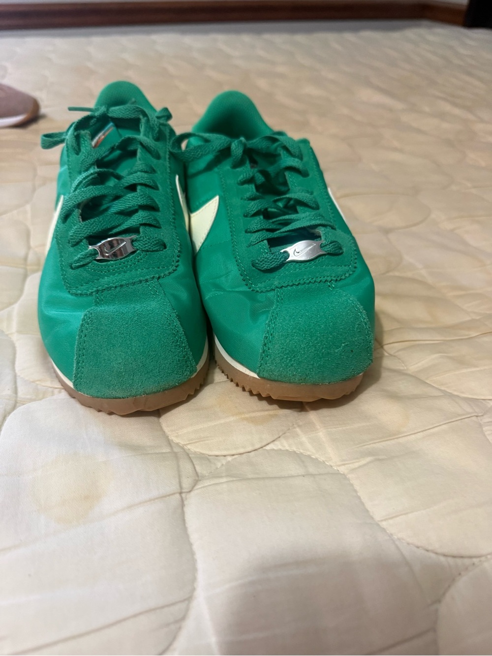Nike Kids Green Retro Runner with White Swoosh